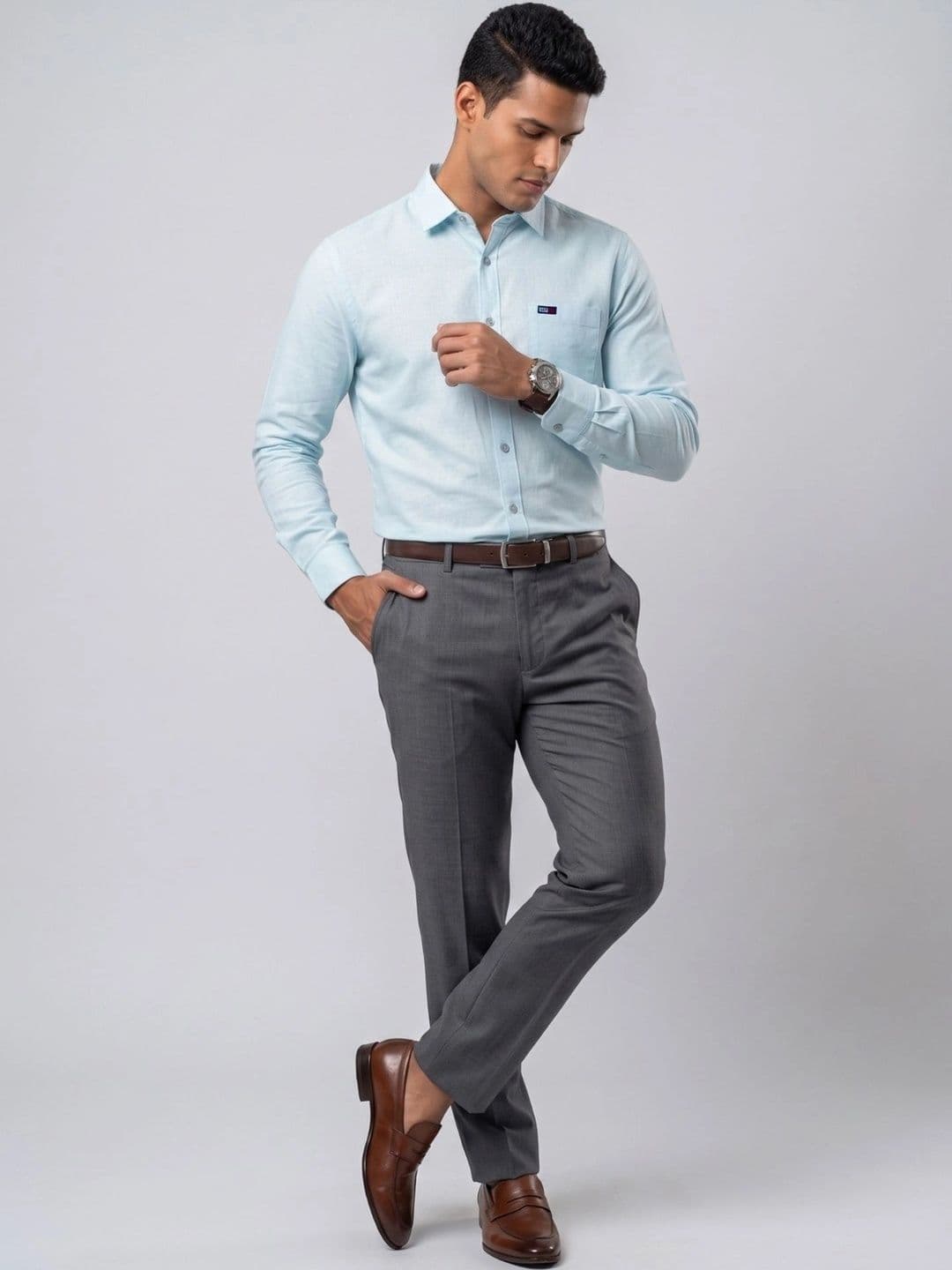 U.S. PITCHERS Men Modern Slim Fit Casual Shirt thumbnail 4