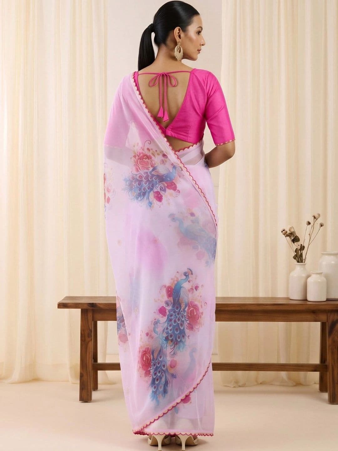 Saree mall Embellished Gotta Patti Poly Georgette Designer Sarees thumbnail 2