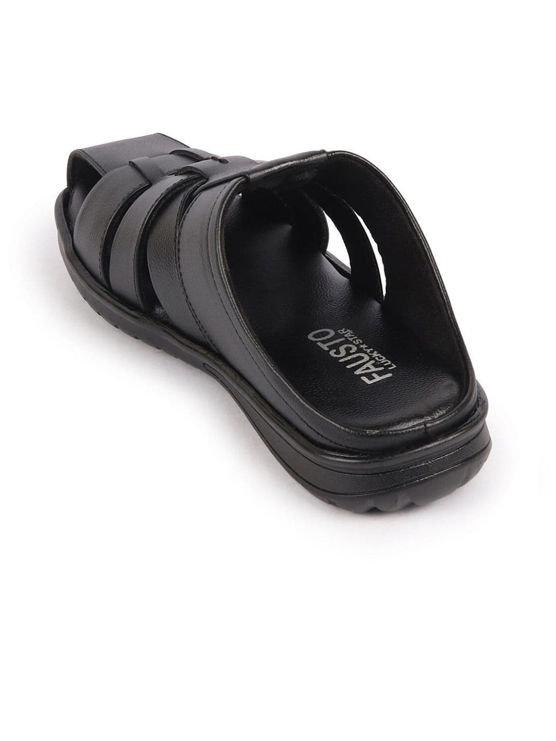 FAUSTO Men Textured Leather Comfort Sandals thumbnail 2