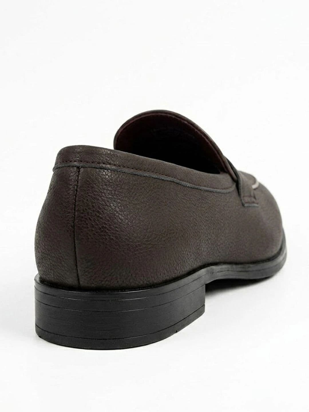 House of Pataudi Men Textured Round Toe Slip-On Loafers Formal Shoes thumbnail 3