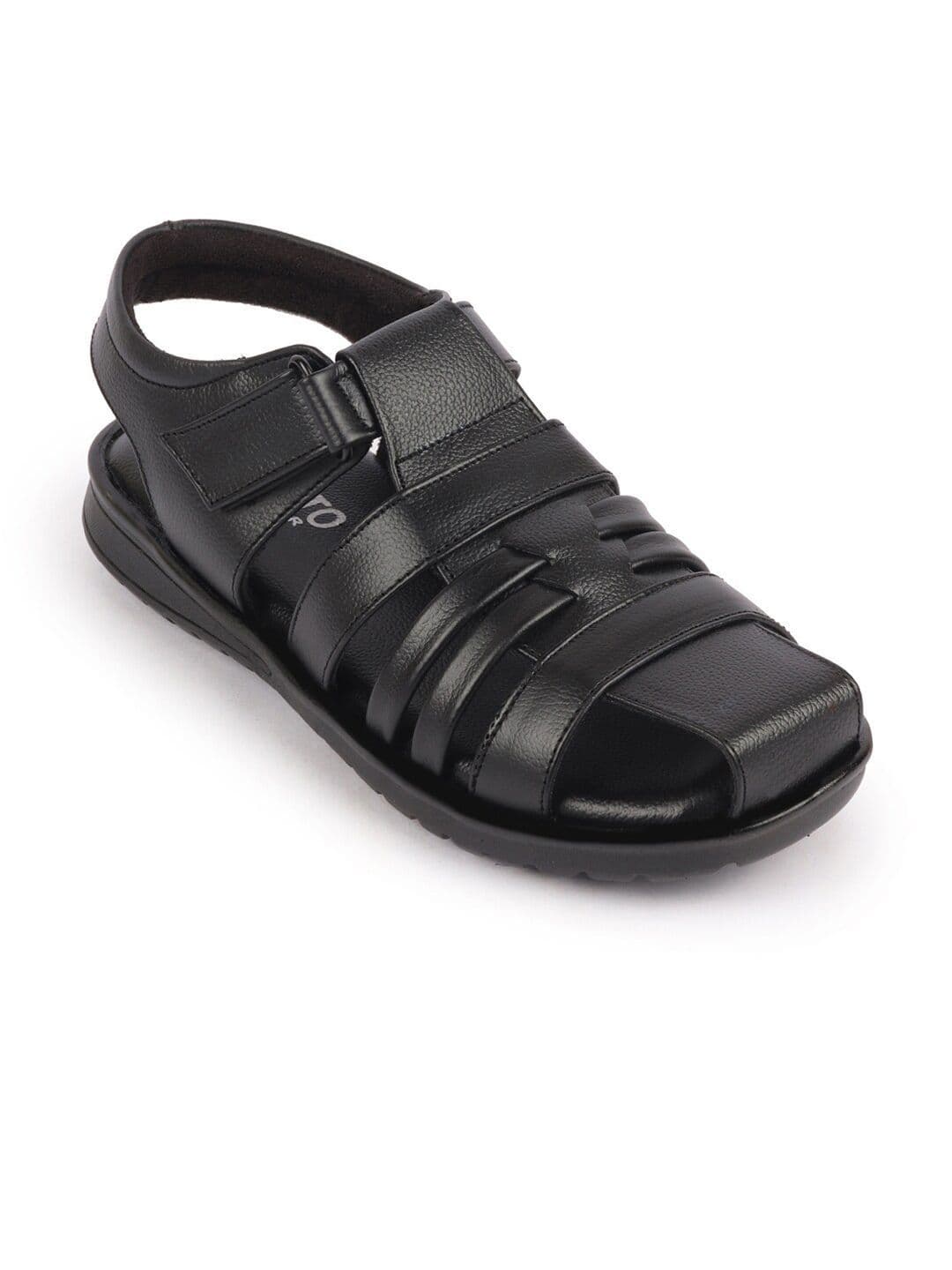 FAUSTO Men Textured Leather Fisherman Sandals thumbnail 5