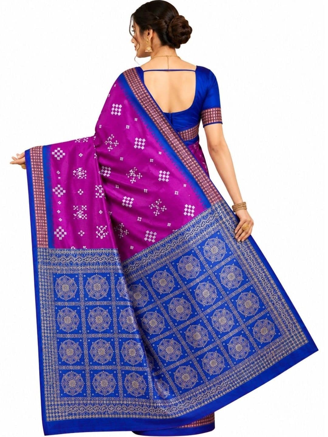 SHOPSILK Zari Art Silk Sambalpuri Saree thumbnail 4