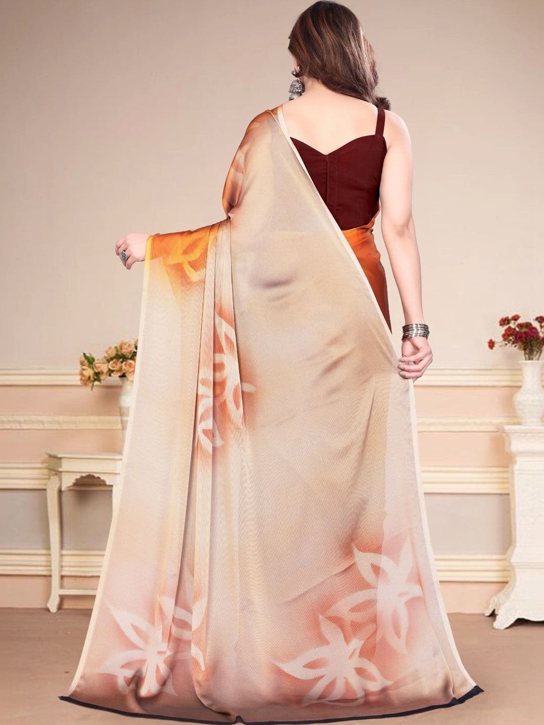 Owee Floral Pure Chiffon Designer Saree thumbnail 4