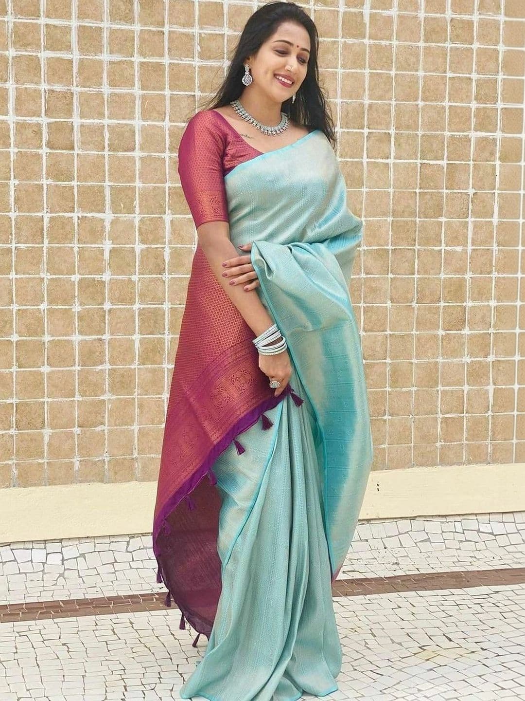 revika Woven Design Zari Art Silk Designer Kanjeevaram Saree - view 1