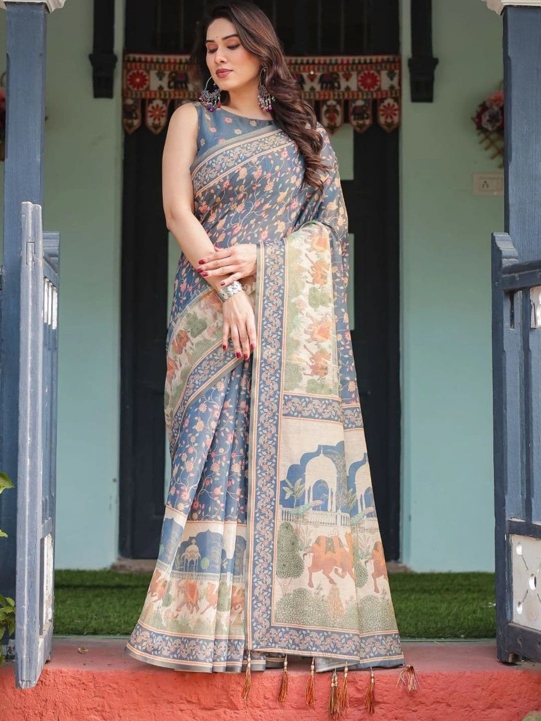 Suha Paisley Art Silk Saree thumbnail 5