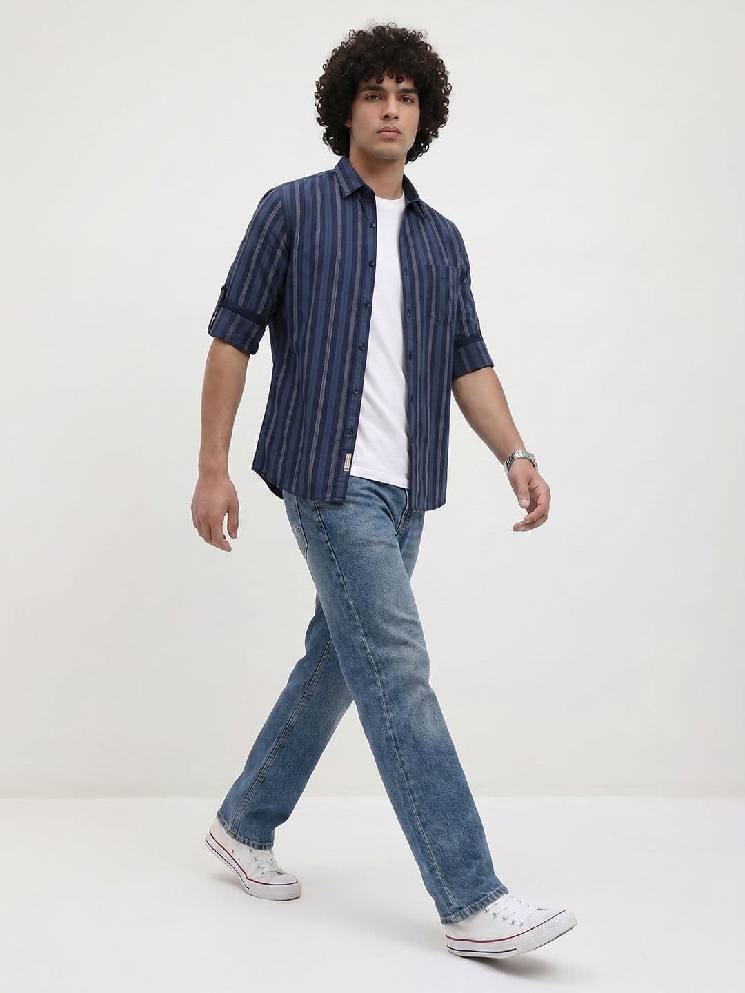 Roadster Life Co. Soft Touch Striped Casual Shirt thumbnail 5