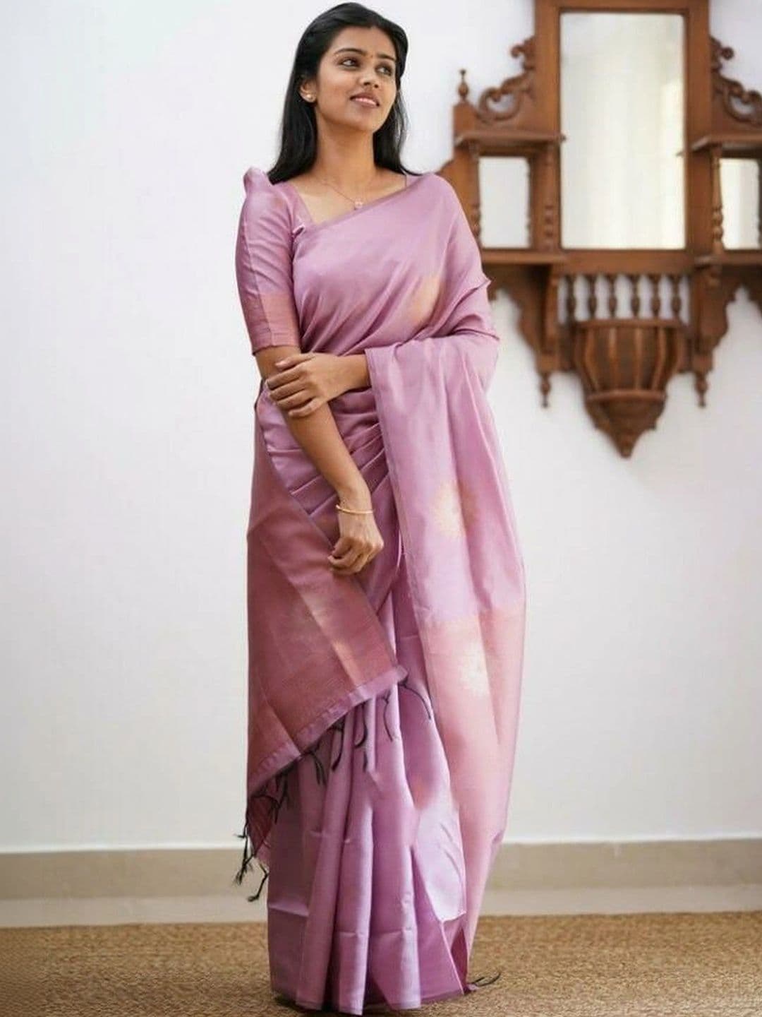 revika Woven Design Zari Art Silk Designer Kanjeevaram Saree thumbnail 2
