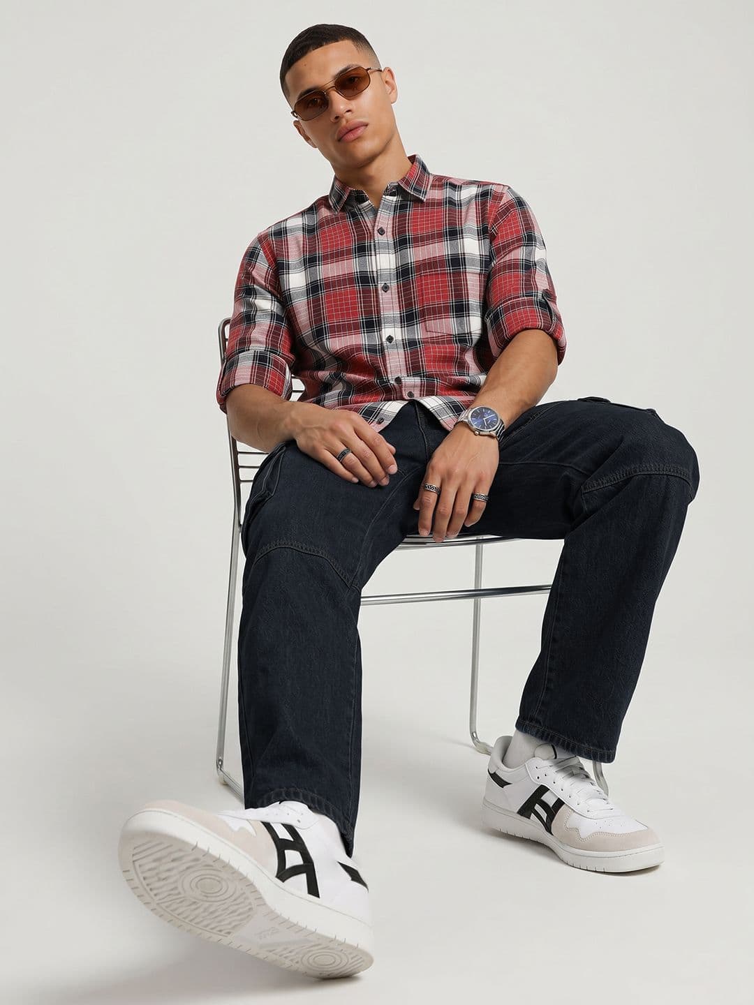Roadster Life Co. Textured Weave Checked Shirt thumbnail 3