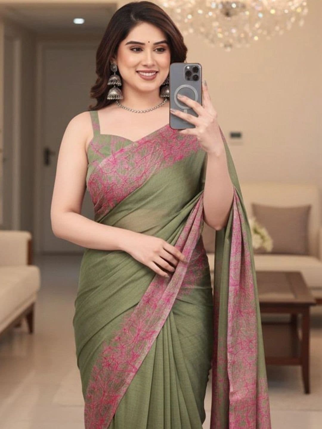 Owee Pure Chiffon Designer Saree thumbnail 5