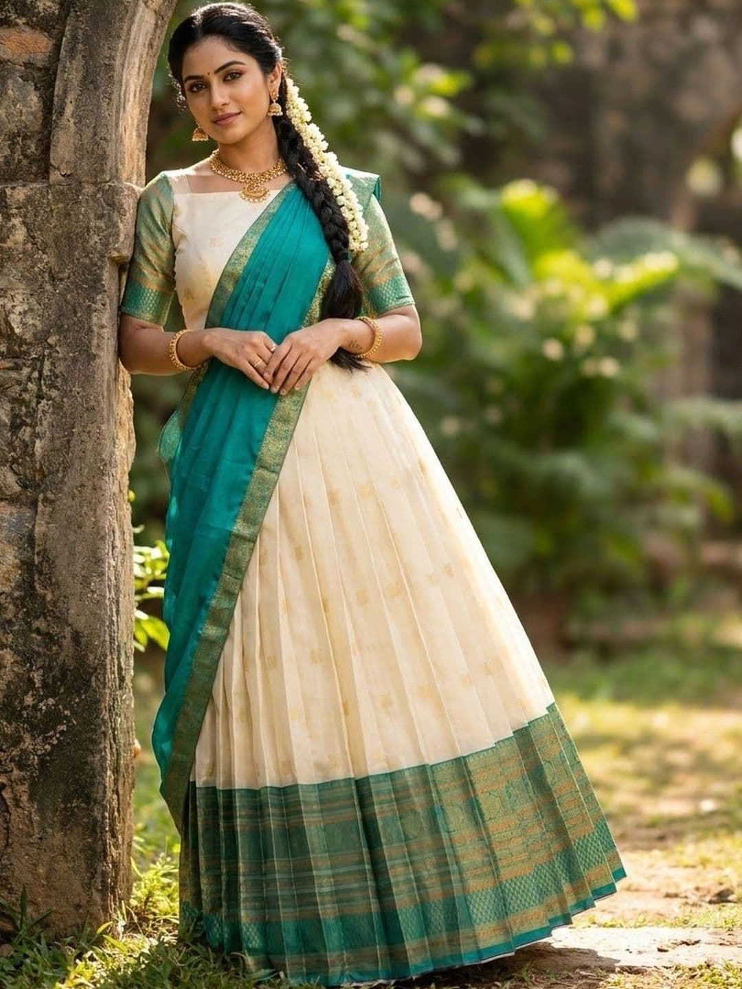 Pink Bindi Semi-Stitched Lehenga & Unstitched Blouse With Dupatta thumbnail 2