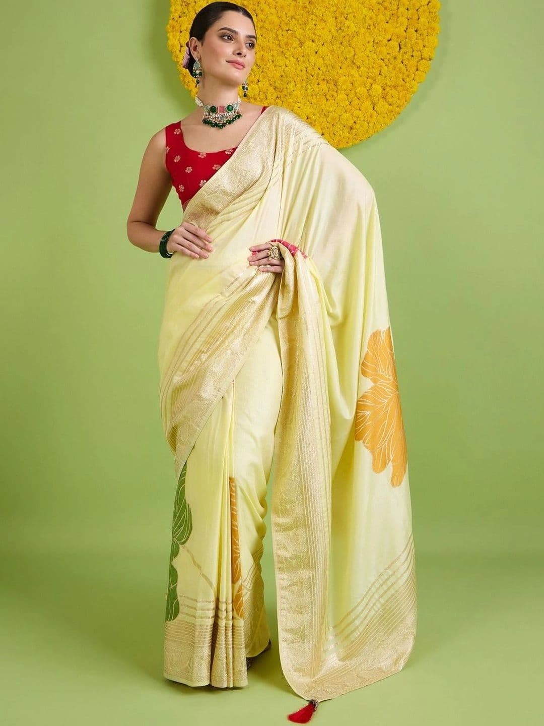 Saree mall Woven Design Zari Silk Blend Designer Banarasi Sarees thumbnail 2