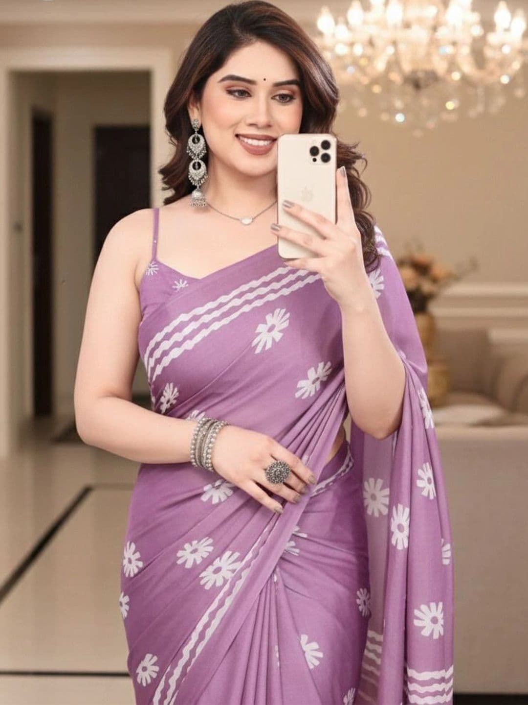 Owee Floral Pure Chiffon Designer Saree thumbnail 5