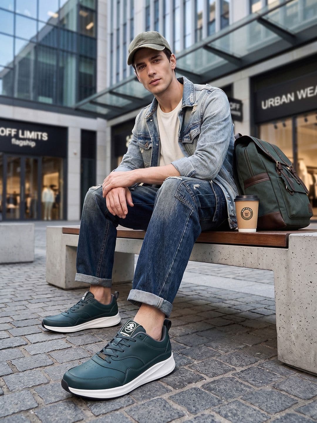 OFF LIMITS Stussy Bt Green Synthetic Running Shoes thumbnail 3