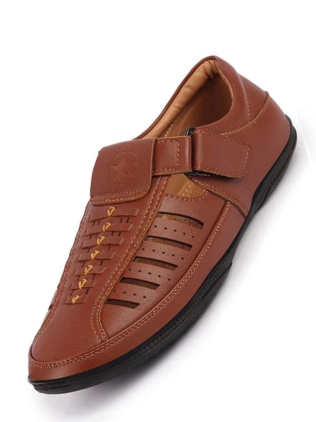 FAUSTO Men Tan Fisherman Sandals - view 1