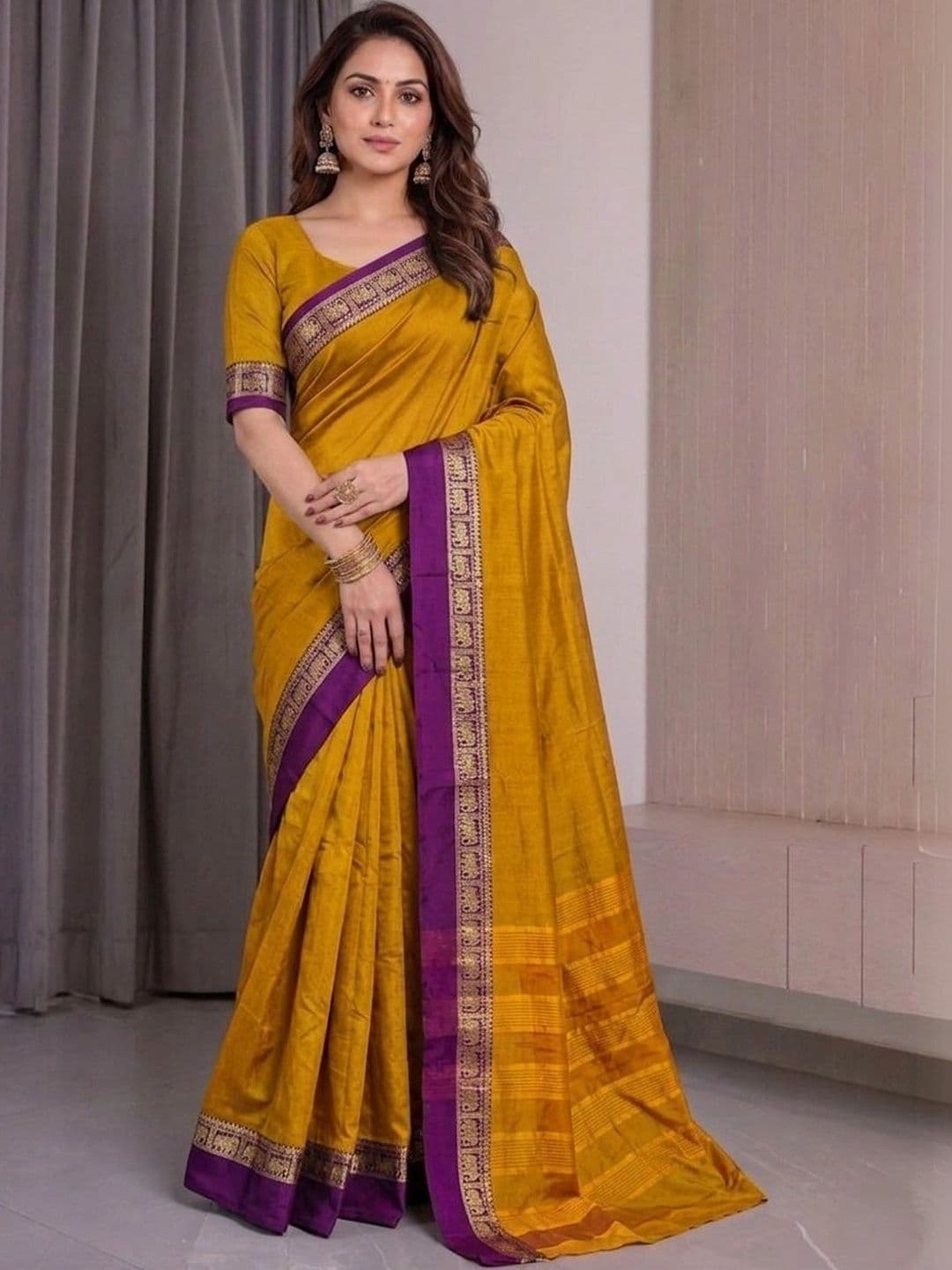 Owee Zari Silk Cotton Designer Saree - view 1