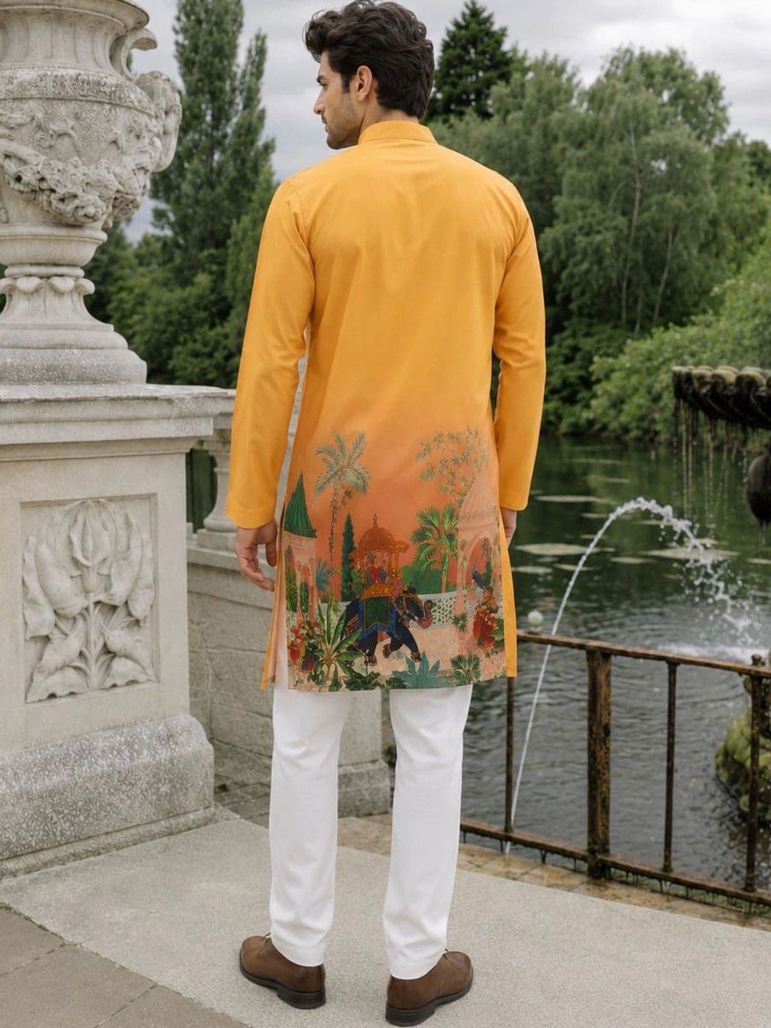 Anouk Men Ethnic Motifs Printed Kurta thumbnail 5