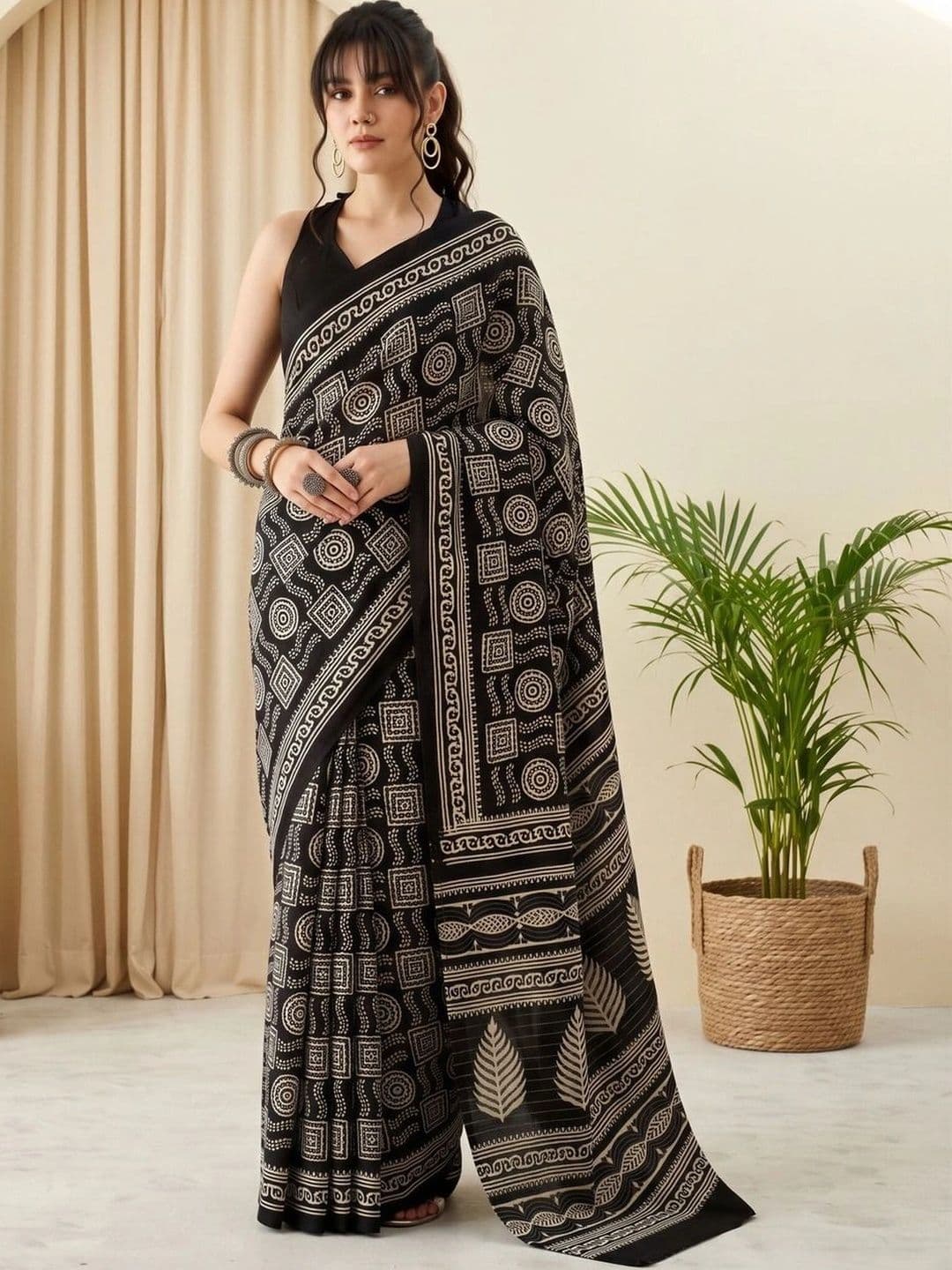 Saree mall Bagh Silk Blend Designer Dabu Sarees - view 1