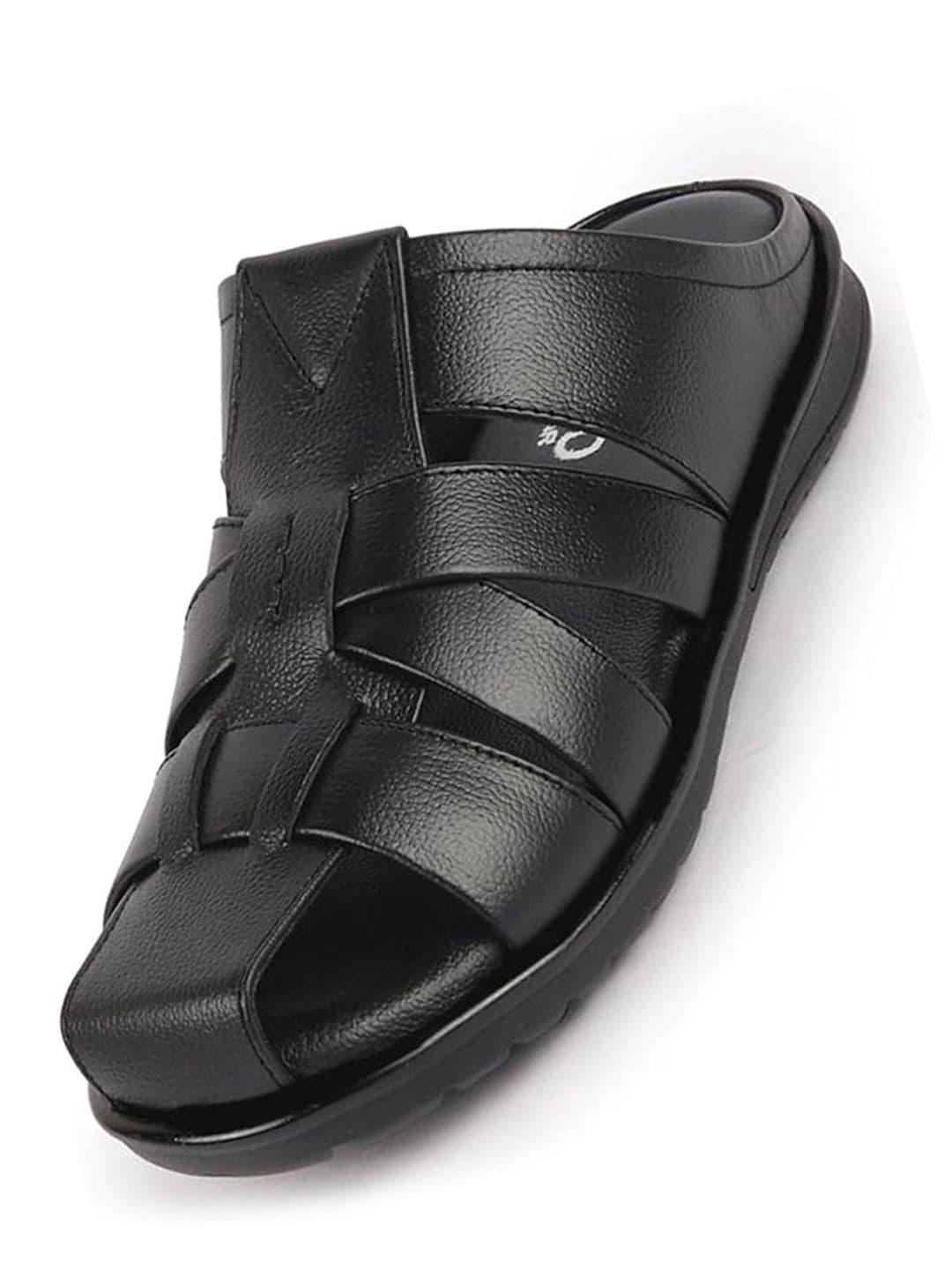 FAUSTO Men Textured Leather Comfort Sandals - view 1