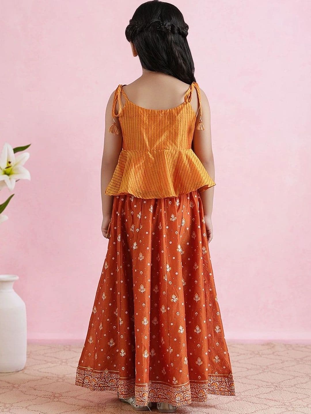 Fabindia Girls Printed Block Print Ready to Wear Lehenga & Blouse With Dupatta thumbnail 2