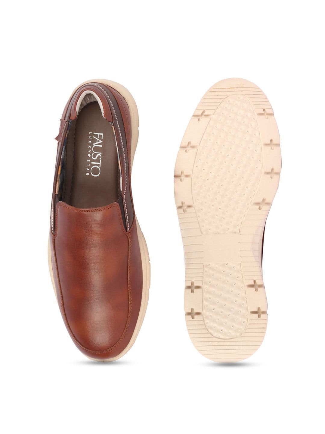 FAUSTO Men Leather Formal Slip-On Shoes thumbnail 5
