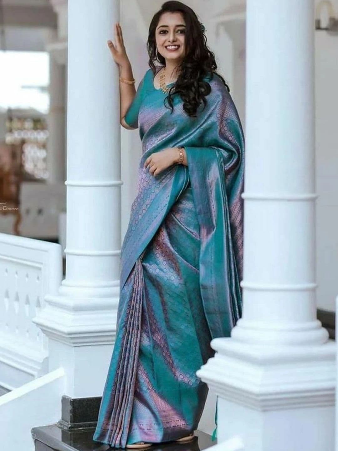revika Woven Design Zari Art Silk Designer Kanjeevaram Saree thumbnail 4