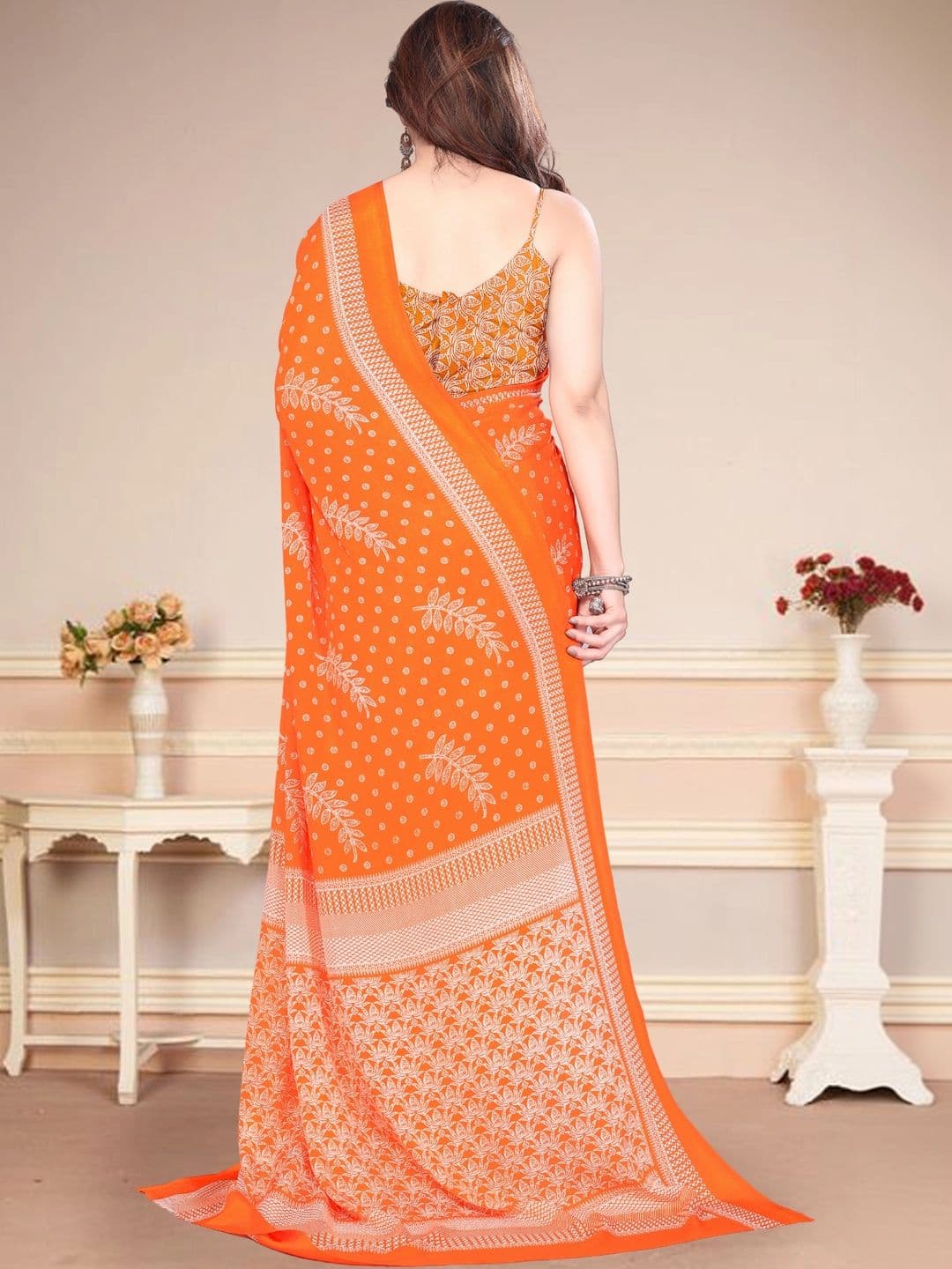 Owee Floral Pure Chiffon Designer Saree thumbnail 2