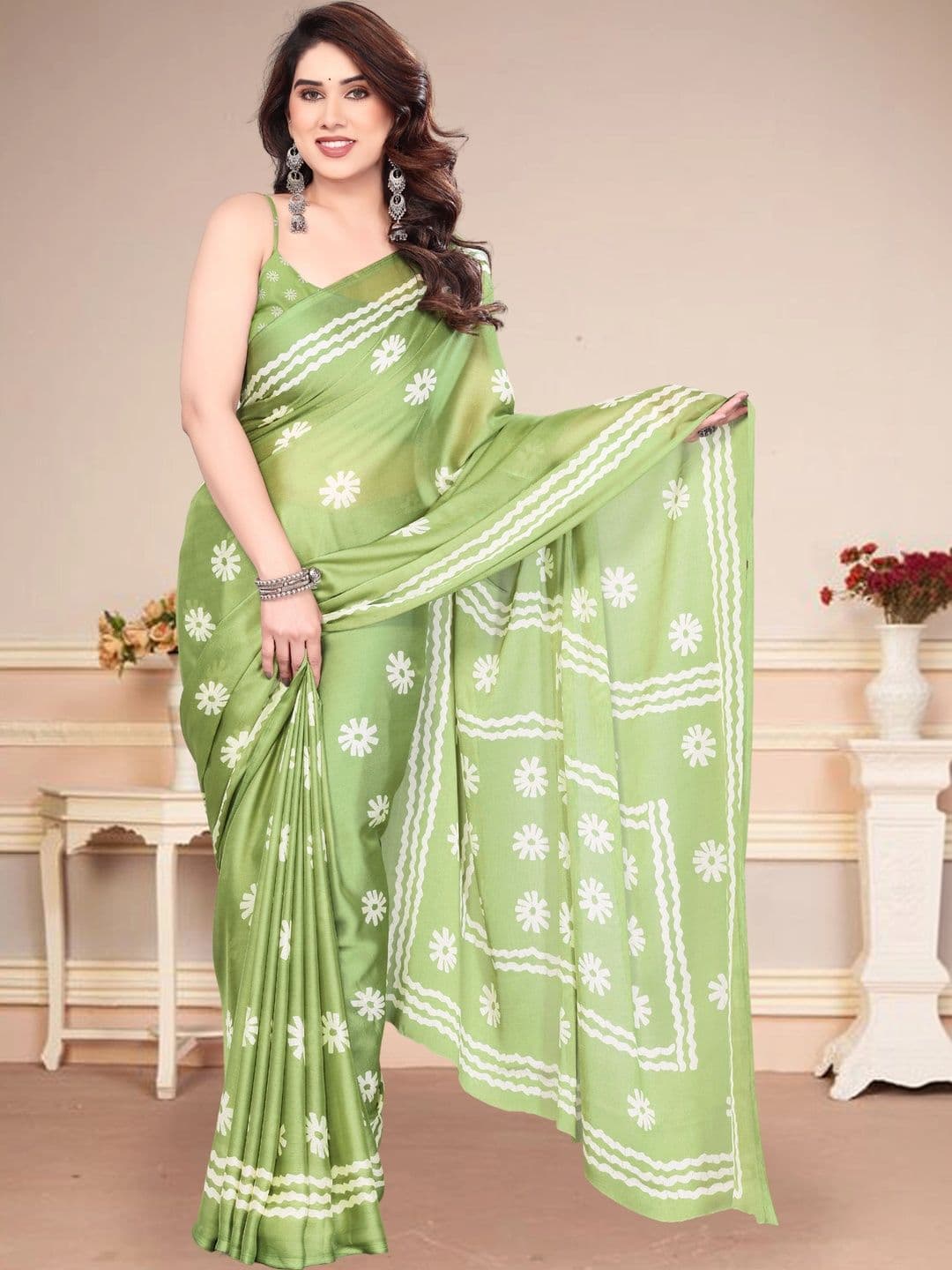Owee Floral Pure Chiffon Designer Saree - view 1
