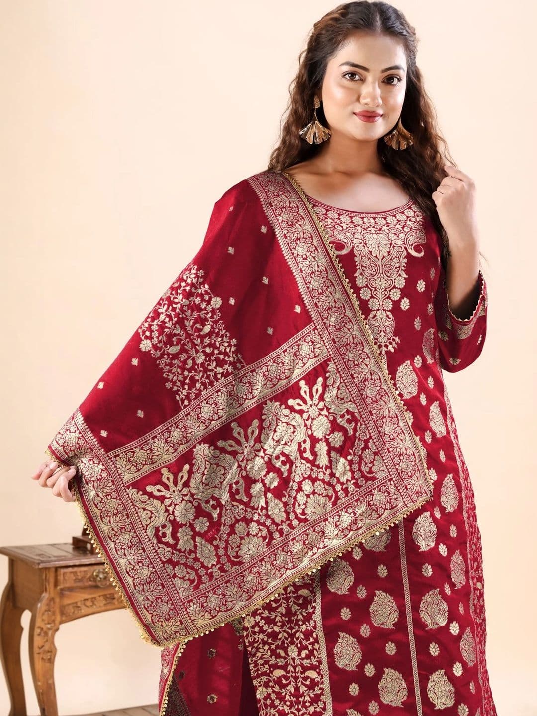 kantuba Art Silk Unstitched Dress Material thumbnail 4