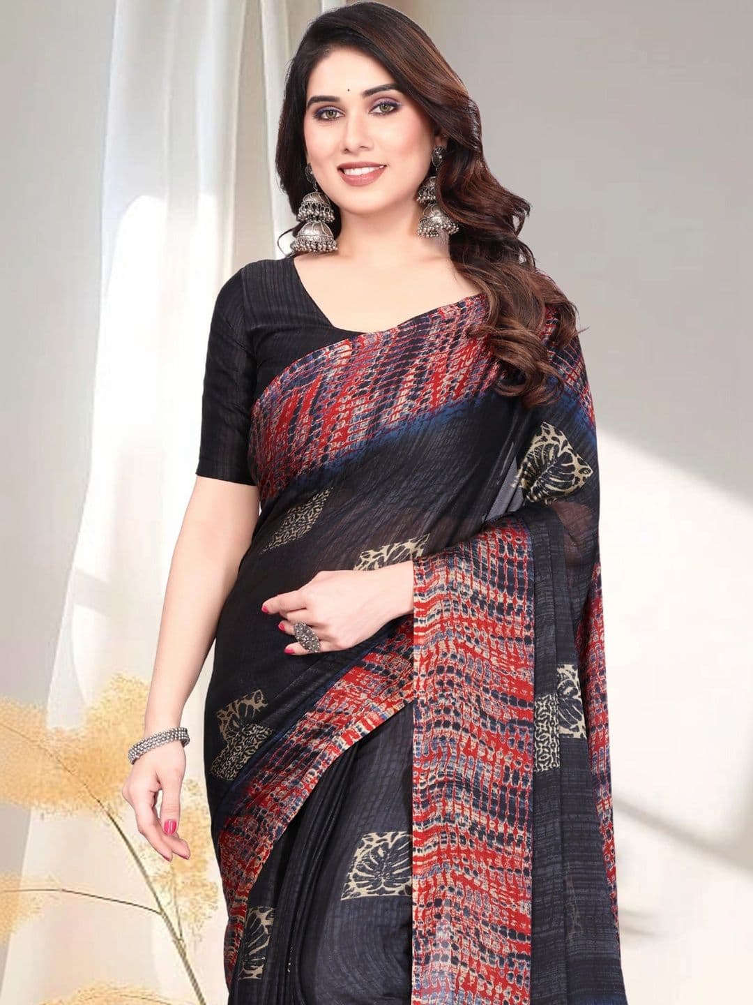 Owee Pure Chiffon Designer Saree thumbnail 2