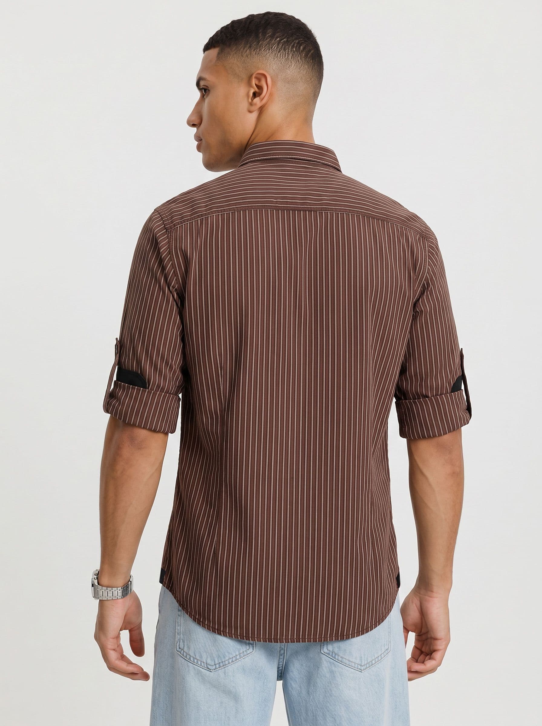Roadster Life Co. Soft Touch Striped Casual Shirt thumbnail 3