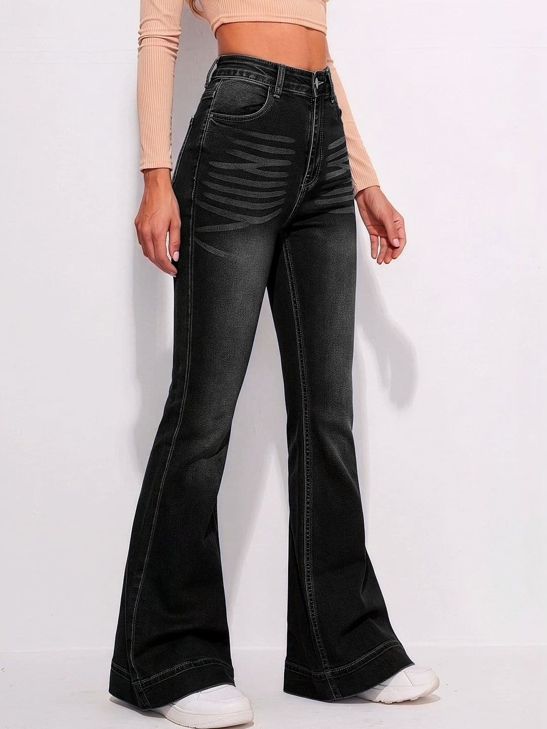 MULVARI Women Slim Fit High-Rise Light Fade Stretchable Jeans thumbnail 3