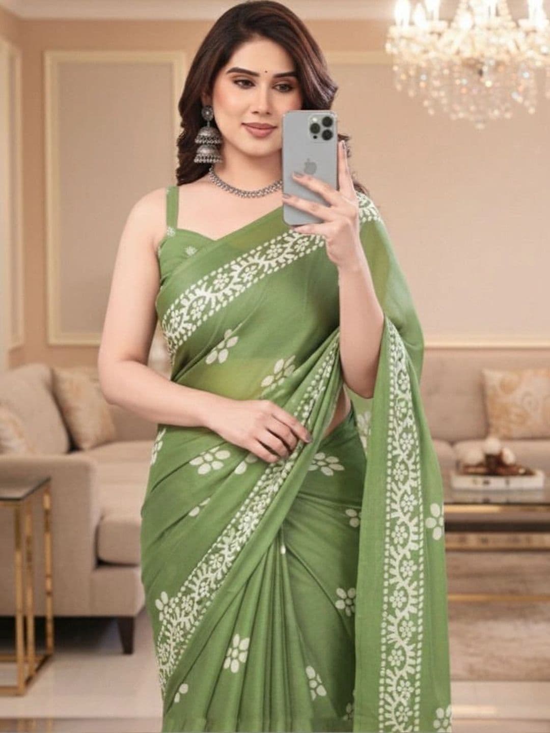 Owee Floral Pure Chiffon Designer Saree - view 1