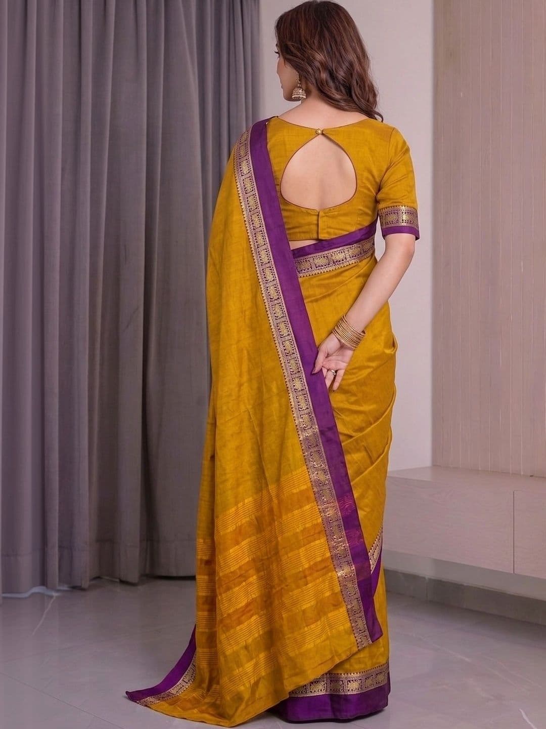 Owee Zari Silk Cotton Designer Saree thumbnail 2