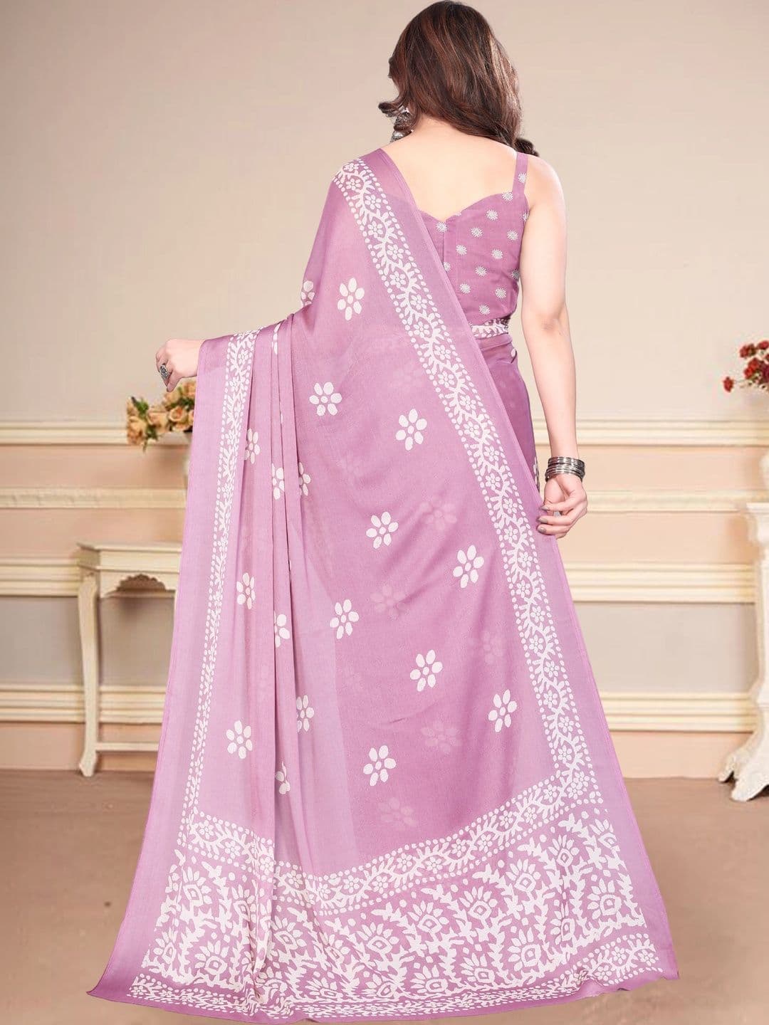 Owee Floral Pure Chiffon Designer Saree thumbnail 4