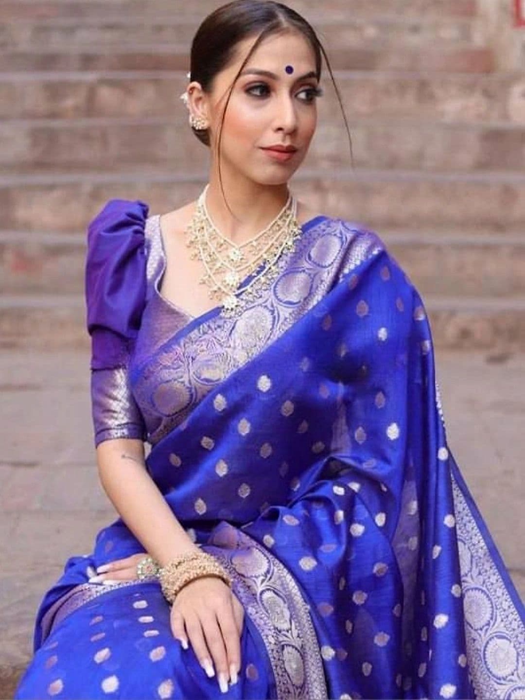 revika Woven Design Zari Art Silk Designer Kanjeevaram Saree thumbnail 3