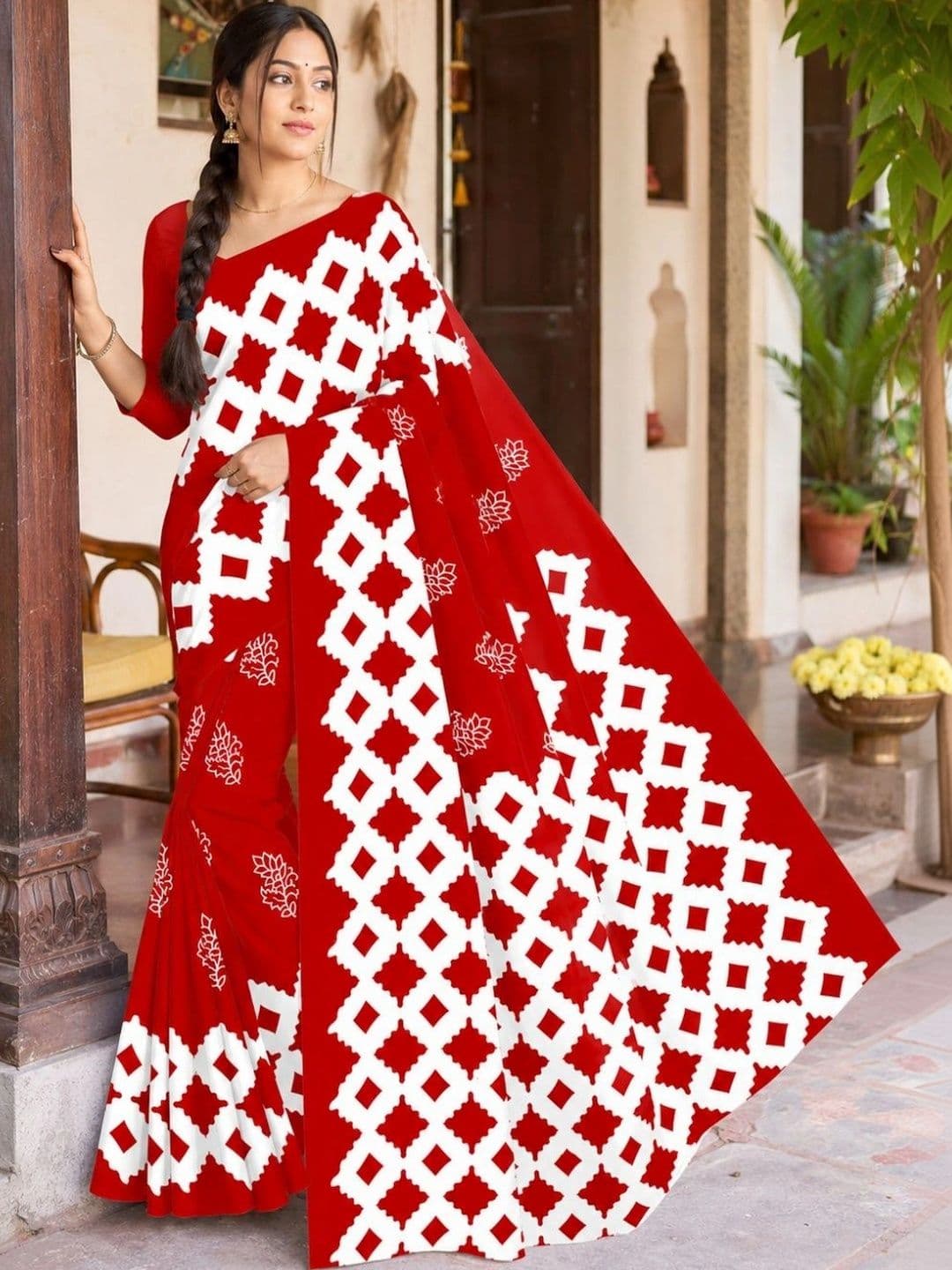 Karishma Pure Cotton Block Print Saree thumbnail 2