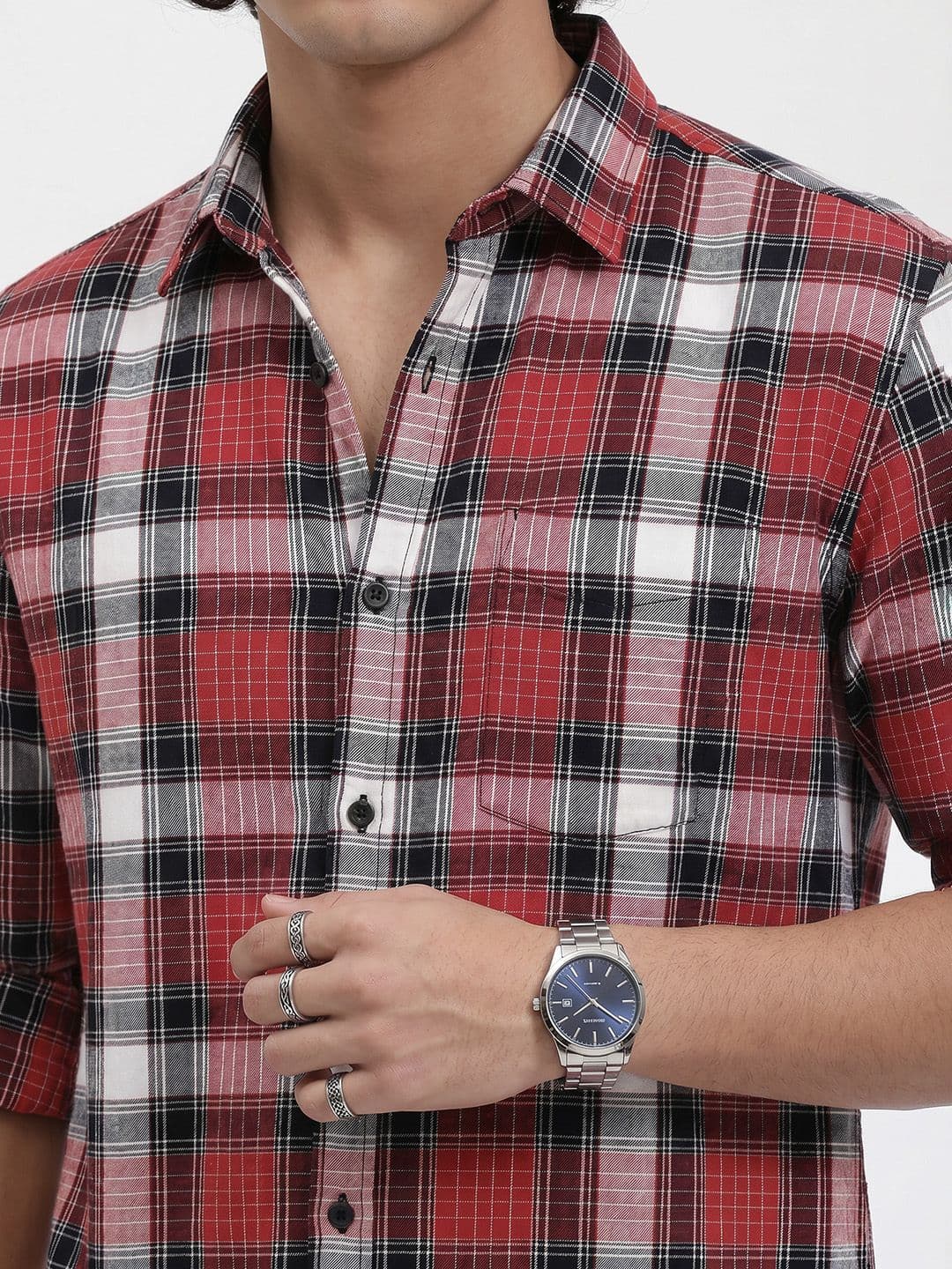 Roadster Life Co. Textured Weave Checked Shirt thumbnail 7