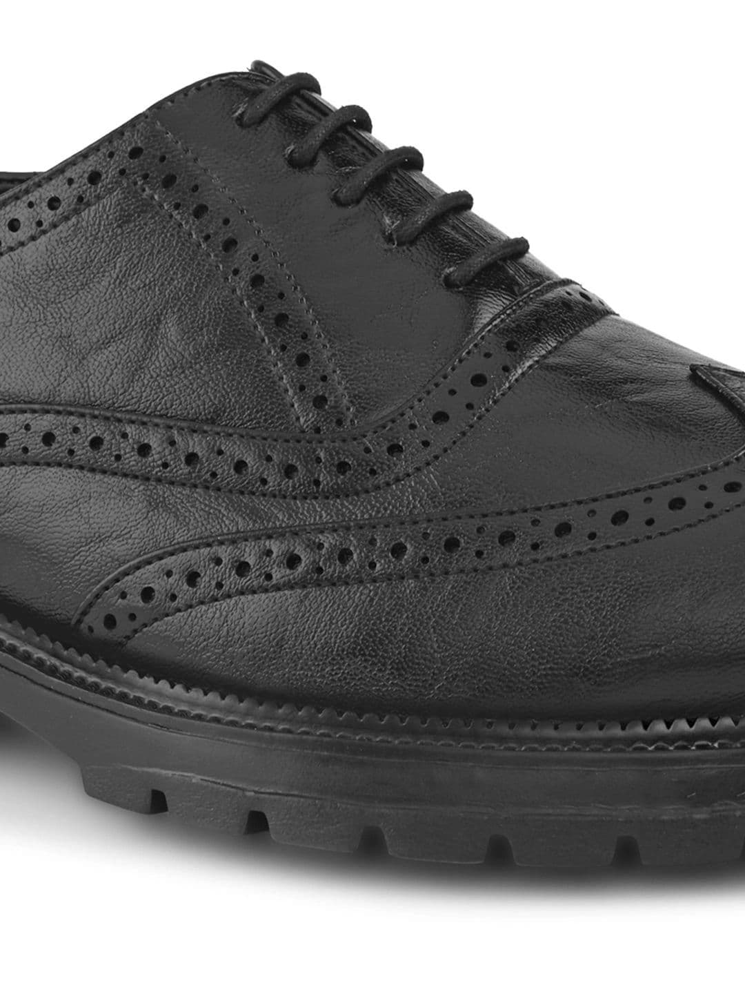 House of Pataudi Men Textured Formal Brogues thumbnail 4