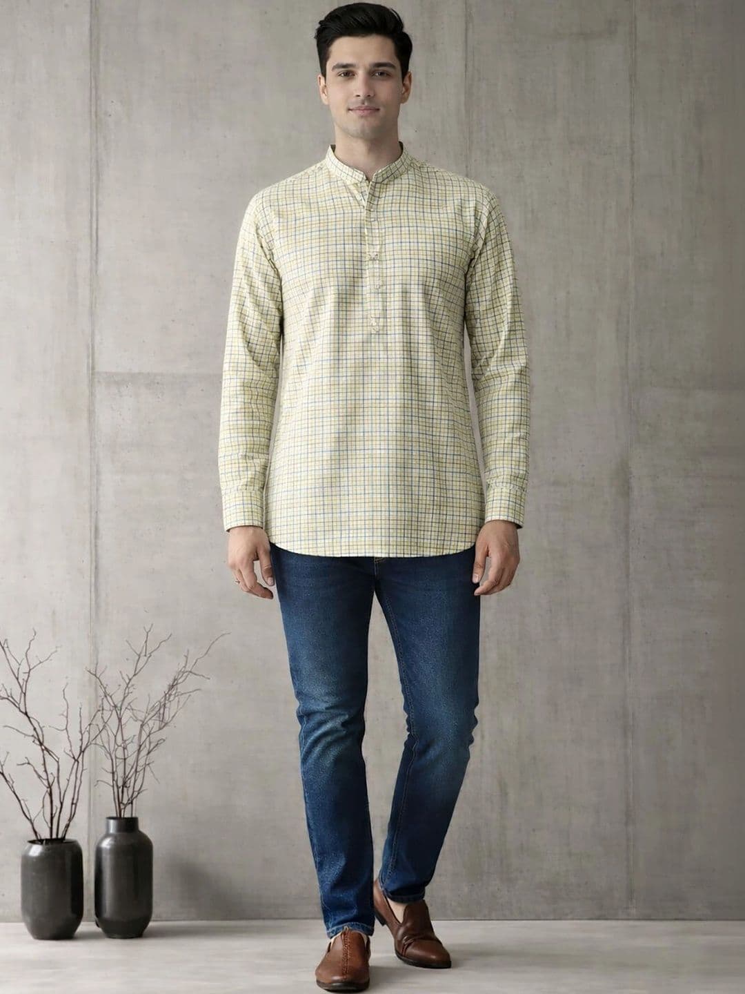 Anouk Men Checked Kurta - view 1