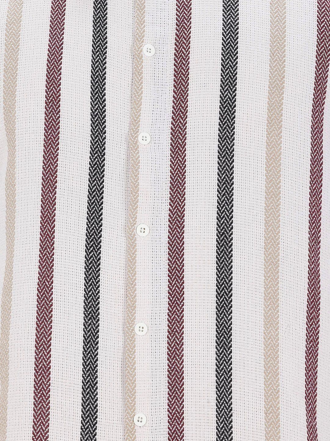 Roadster Life Co. Textured Weave Striped Shirt thumbnail 4