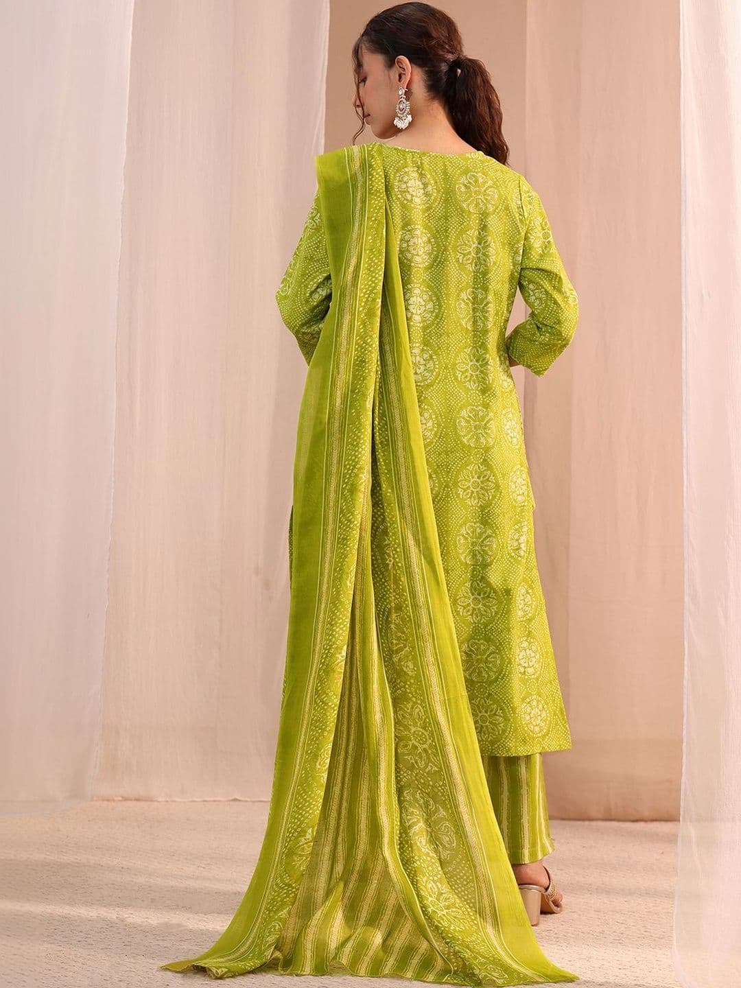 Gerua By Libas Women Ethnic Motifs Printed Regular Mirror Work Kurta with Trousers & With Dupatta thumbnail 2