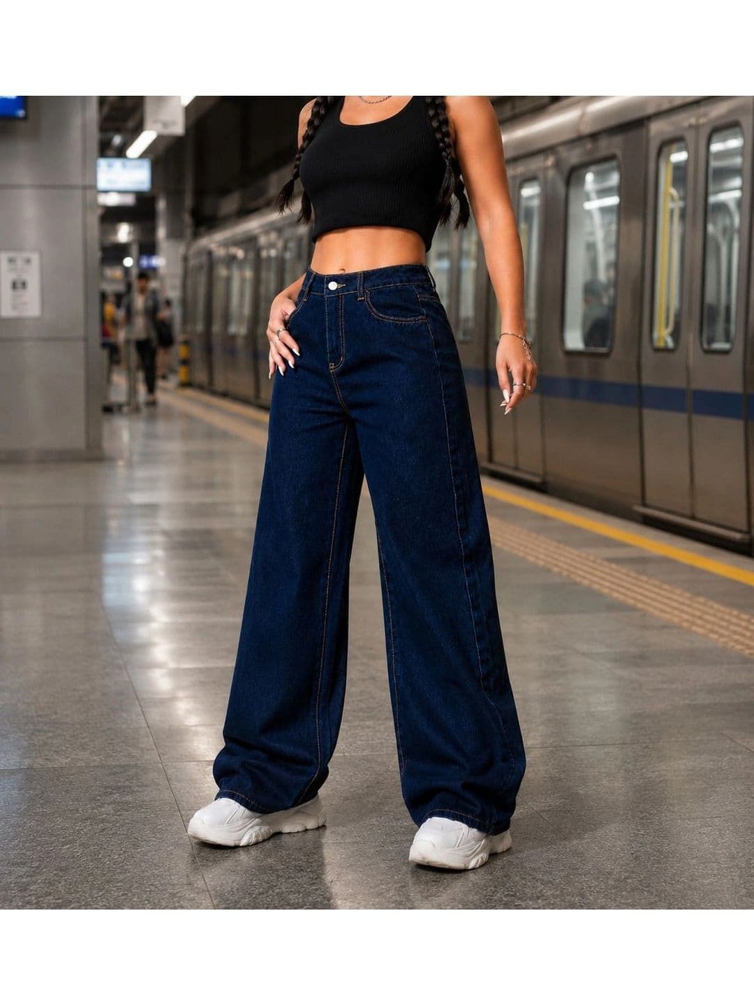 DENIMLOOK Women Flared High-Rise Jeans - view 1