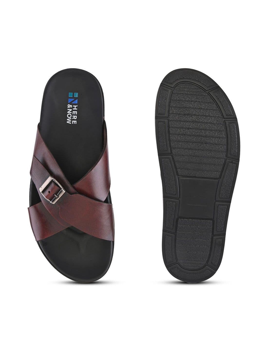 HERE&NOW Men Leather Comfort Sandals thumbnail 5