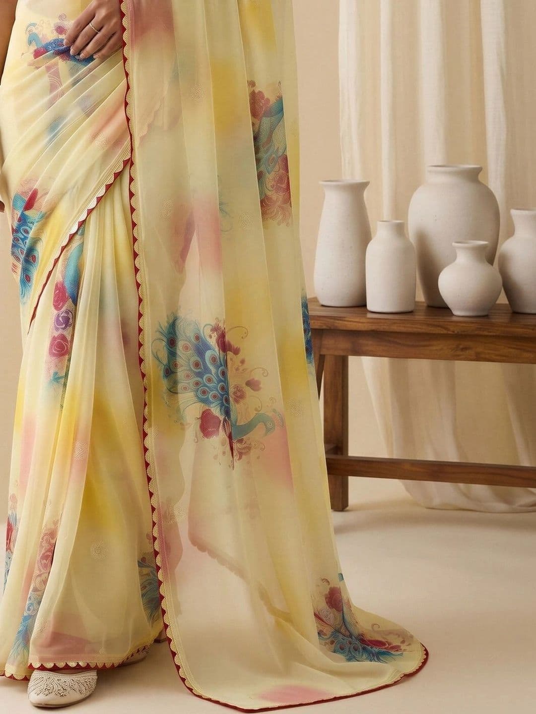 Saree mall Gotta Patti Poly Georgette Designer Sarees thumbnail 7