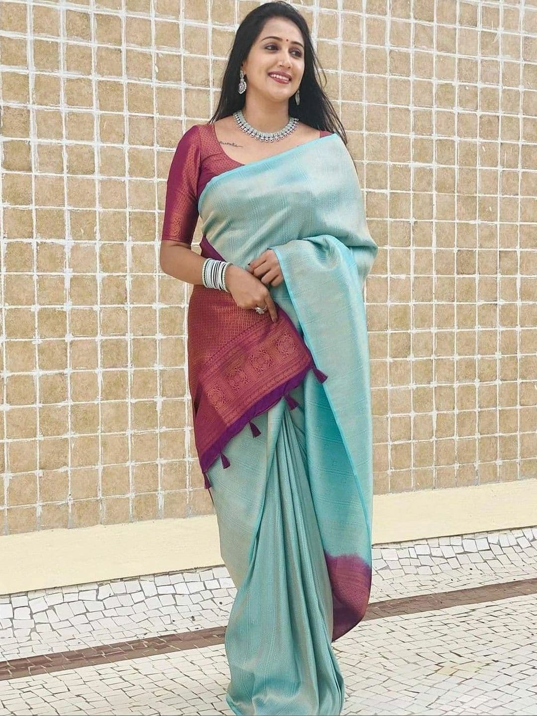 revika Woven Design Zari Art Silk Designer Kanjeevaram Saree thumbnail 6