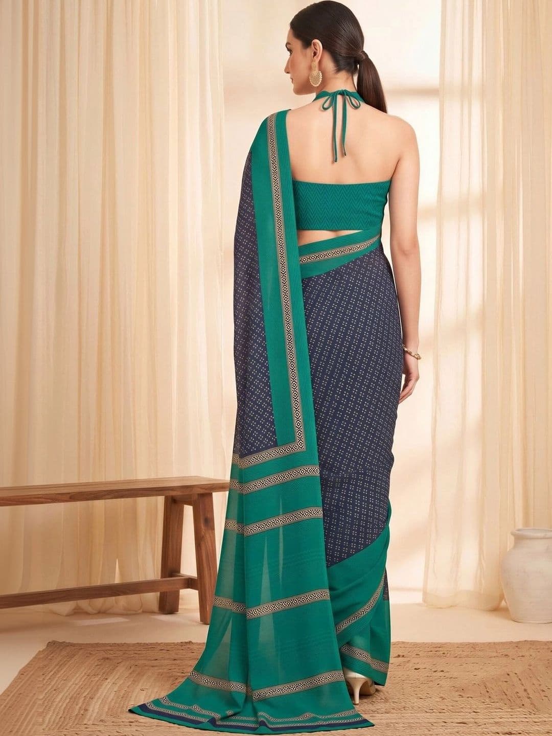 Saree mall Paisley Poly Crepe Designer Bagru Sarees thumbnail 4