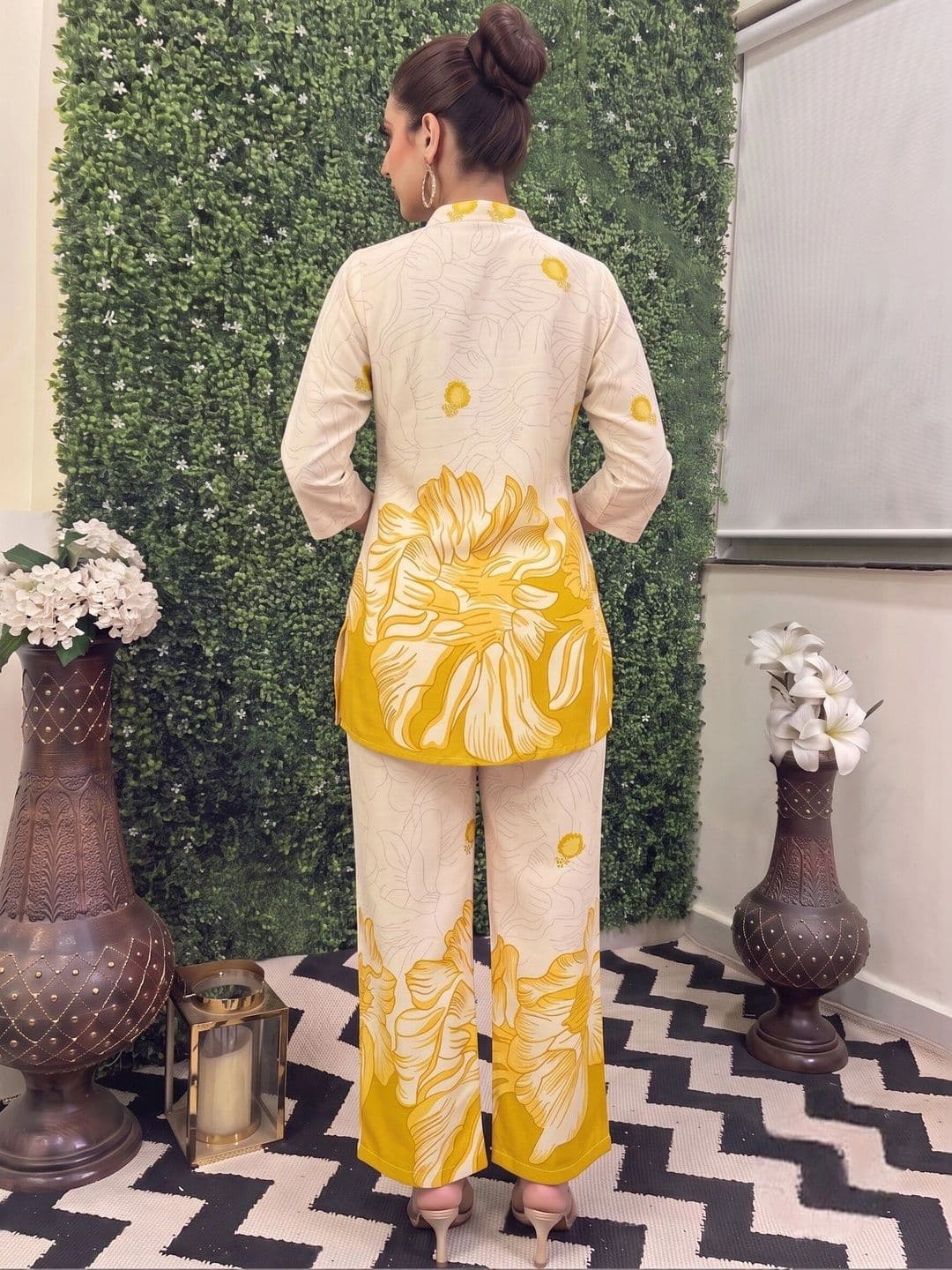 Sangria Floral Cotton Printed Tunic with Trousers thumbnail 2