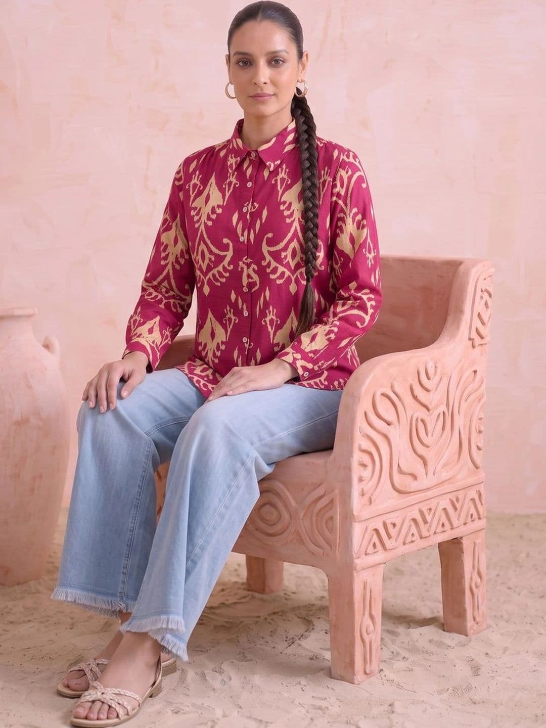COTTON CULTURE Women Ethnic Motifs Printed Indie Prints Kurta thumbnail 4