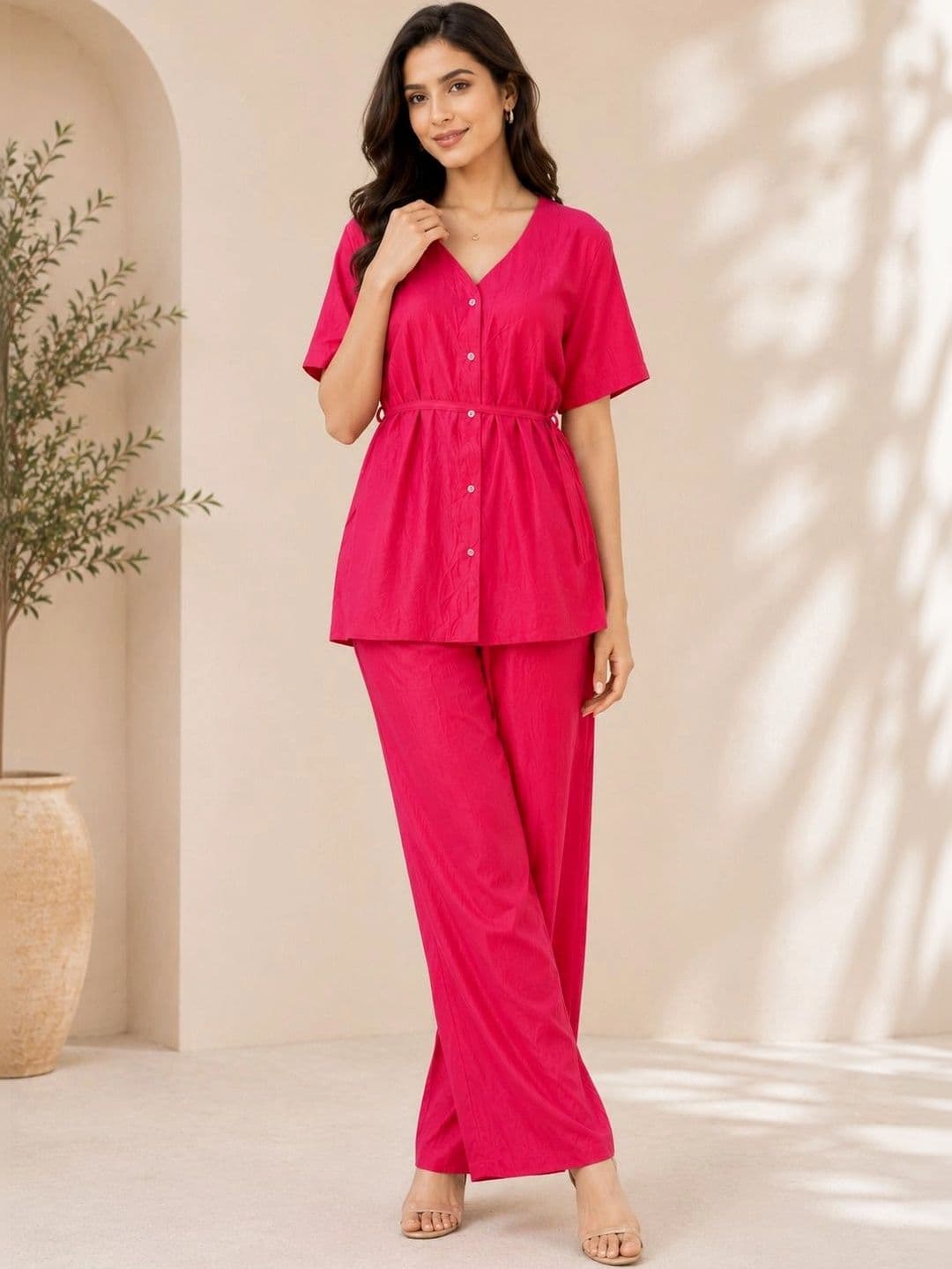 RAJGRANTH Women Regular Kurta with Palazzos thumbnail 4