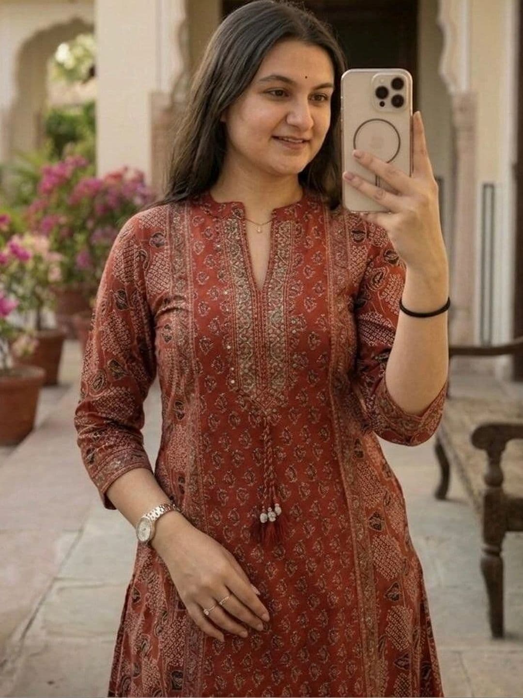 MILAAV Women Ethnic Motifs Printed Regular Pure Cotton Kurta with Palazzos & With Dupatta thumbnail 4